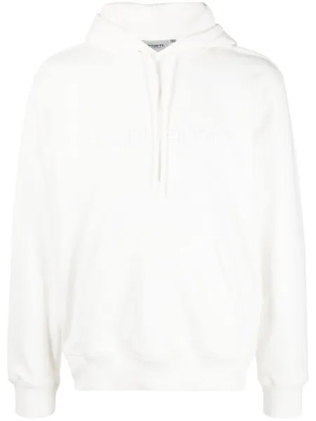 Carhartt WIP худи с вышитым логотипом, белый
