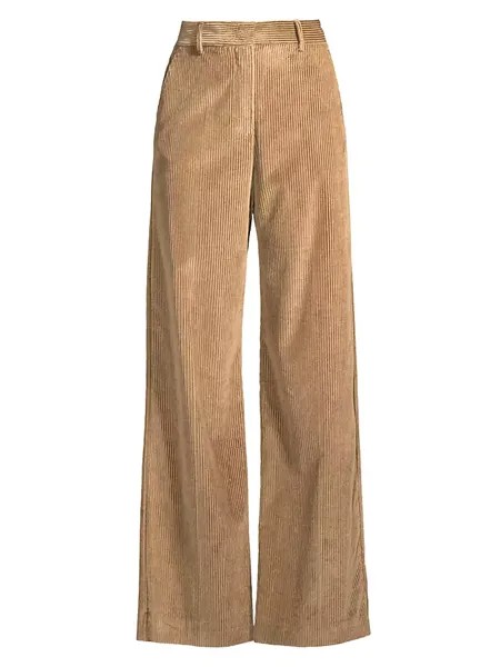 Вельветовые широкие брюки Tania Weekend Max Mara, цвет camel