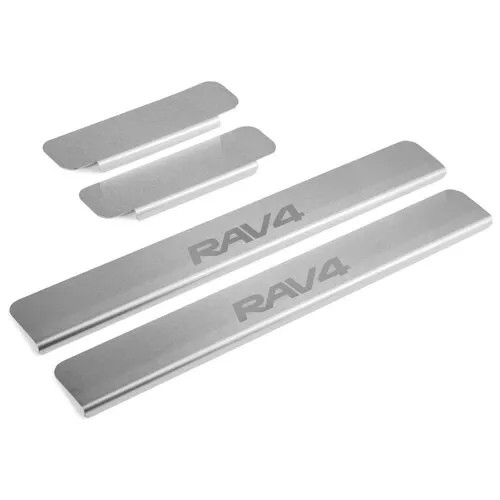 Накладки на внешние пороги для Toyota RAV4 СА30 (2005 – 2010) RIVAL NP.5713.1 (комплект 4 шт.) серебристый