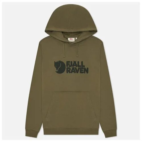 Мужская толстовка Fjallraven Logo Hoodie оливковый, Размер L