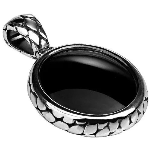 Серебряная подвеска с агатом, змея