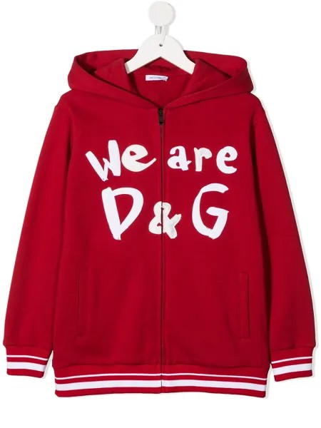 Dolce & Gabbana Kids худи на молнии с логотипом