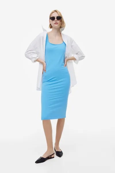 Облегающее платье из джерси H&M, синий