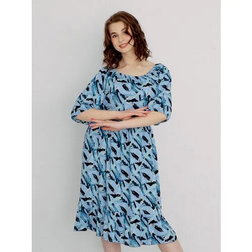 Сарафан Текстильный Край, размер 50, серый, голубой