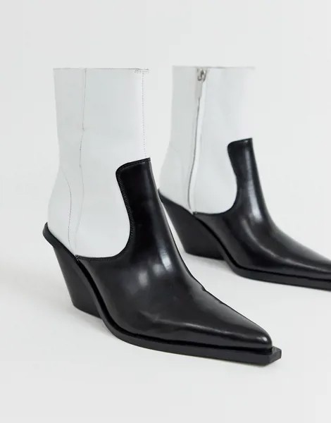 Кожаные премиум-ботинки в стиле вестерн ASOS DESIGN - Rory-Черный