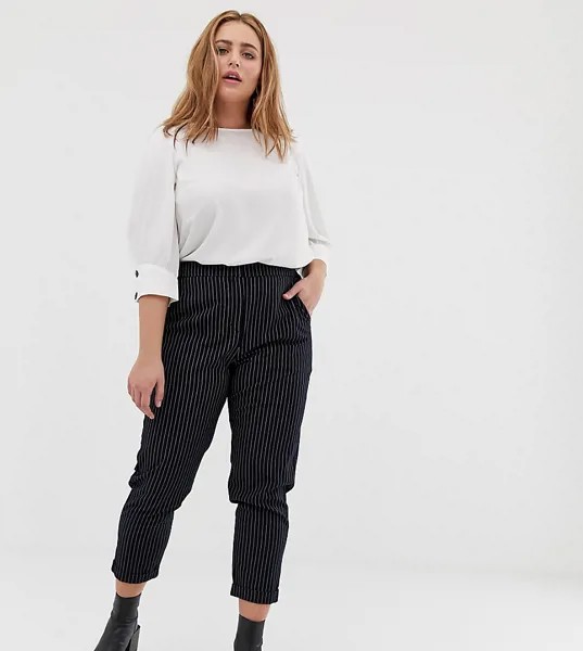 Узкие строгие брюки Vero Moda Curve-Темно-синий
