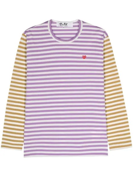 Comme Des Garçons Play полосатая футболка с логотипом, фиолетовый