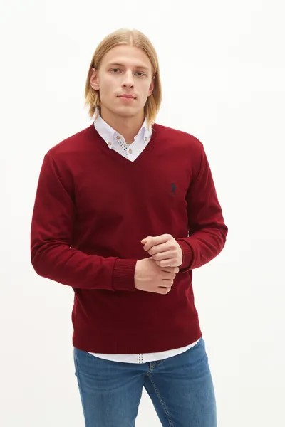 Пуловер мужской U.S. POLO Assn. G081GL0TK0GTD02-GLBSK21 бордовый XS