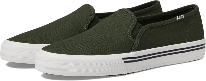 Кроссовки Double Decker Slip On Keds, цвет Olive Canvas