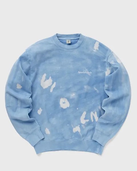 Свитер Sporty & Rich Serif Logo Embroidered Tie Dye Crewneck, цвет hydrangea/white