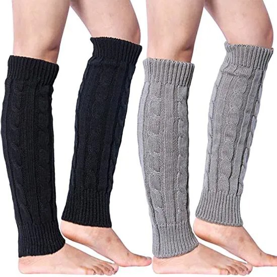 Женщины Вязаные грелки для ног Зима Теплые длинные сапоги Носки