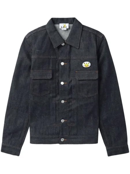 A.P.C. джинсовая куртка с логотипом из коллаборации с Pokemon, синий