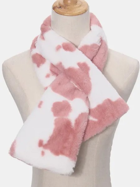 Женский плюшевый плюс утолщенный теплый повседневный шарф из коровы Шаблон Универсальный Шея Защитный шарф