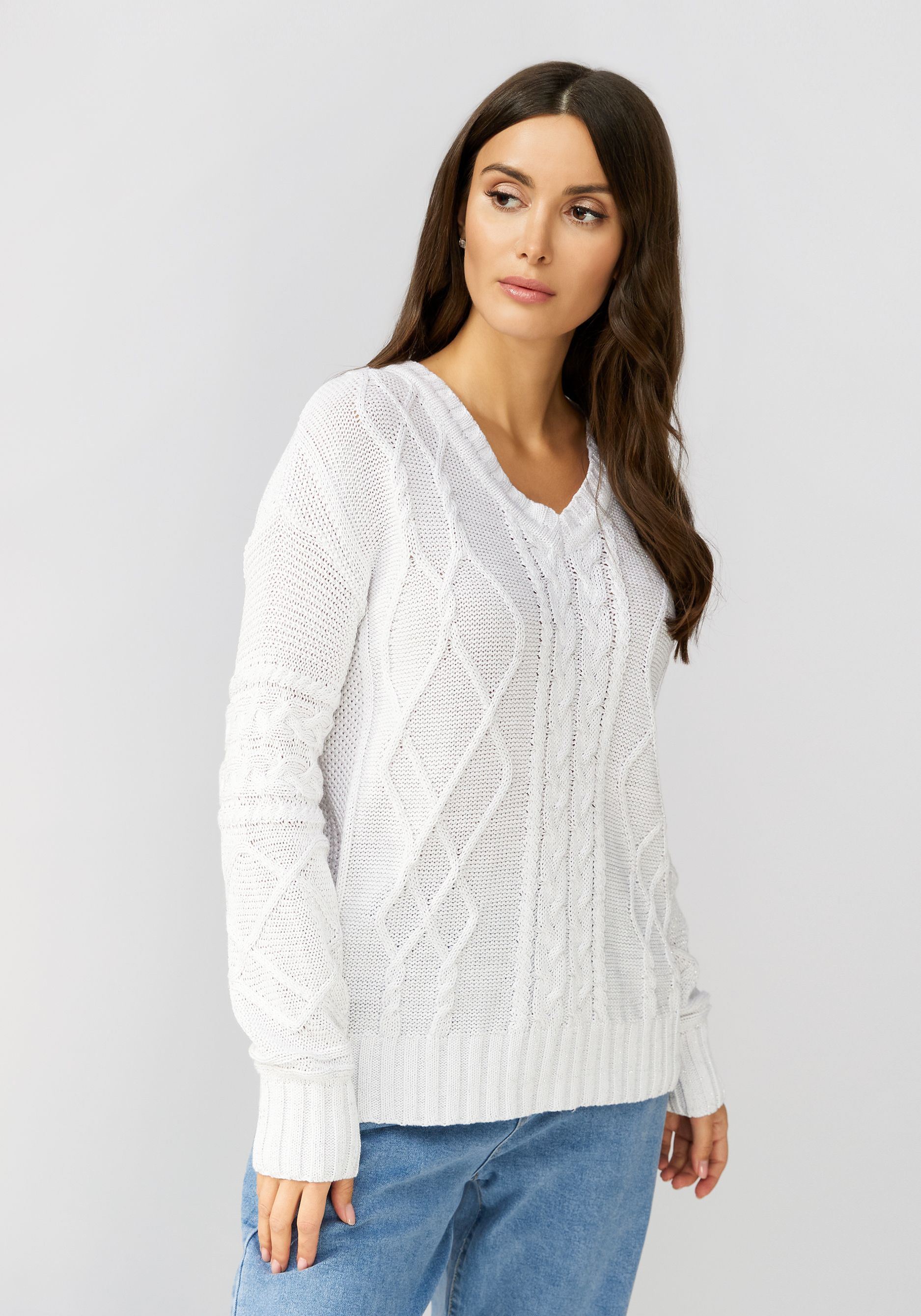 Джемпер женский Vivawool 309995 белый 44 RU