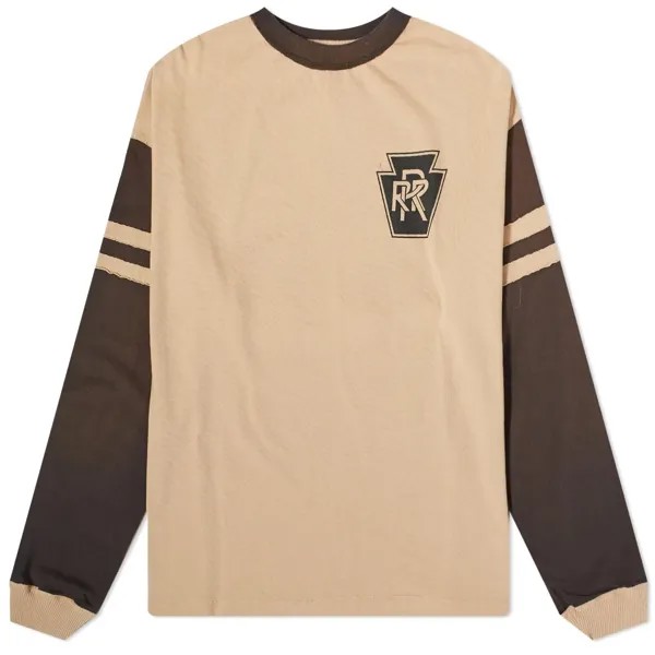 Лонгслив Rhude Triple R Contrast, бежевый/коричневый