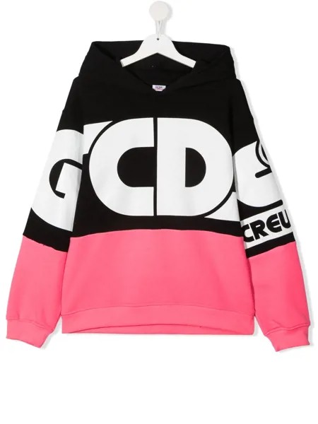 Gcds Kids худи в стиле колор-блок с логотипом