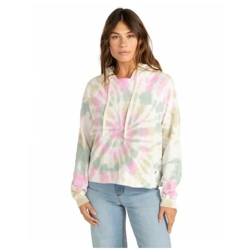 Худи BILLABONG, укороченное, капюшон, размер XS, розовый