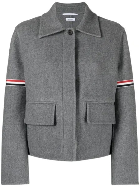 Thom Browne пиджак с полосками, серый