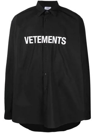 VETEMENTS рубашка с длинными рукавами и логотипом