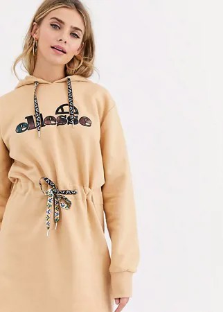 Платье с капюшоном и затягивающимся шнурком на талии Ellesse-Светло-коричневый