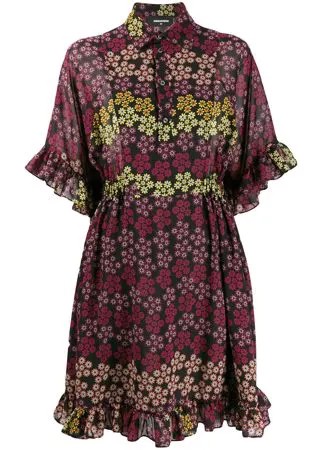 Dsquared2 платье-рубашка с цветочным принтом