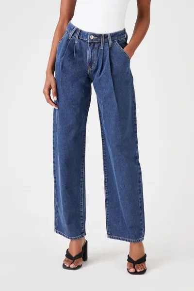 Широкие джинсы со складками из переработанного хлопка Forever 21, деним