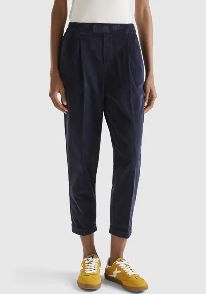Брюки-чиносы United Colors of Benetton с эластичными манжетами, цвет Blau-Meliert