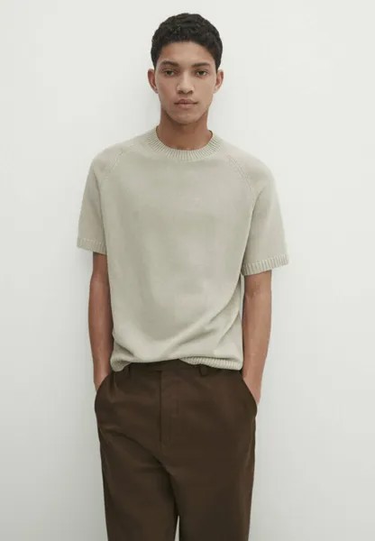 Футболка базовая SHORT SLEEVE Massimo Dutti, цвет light green