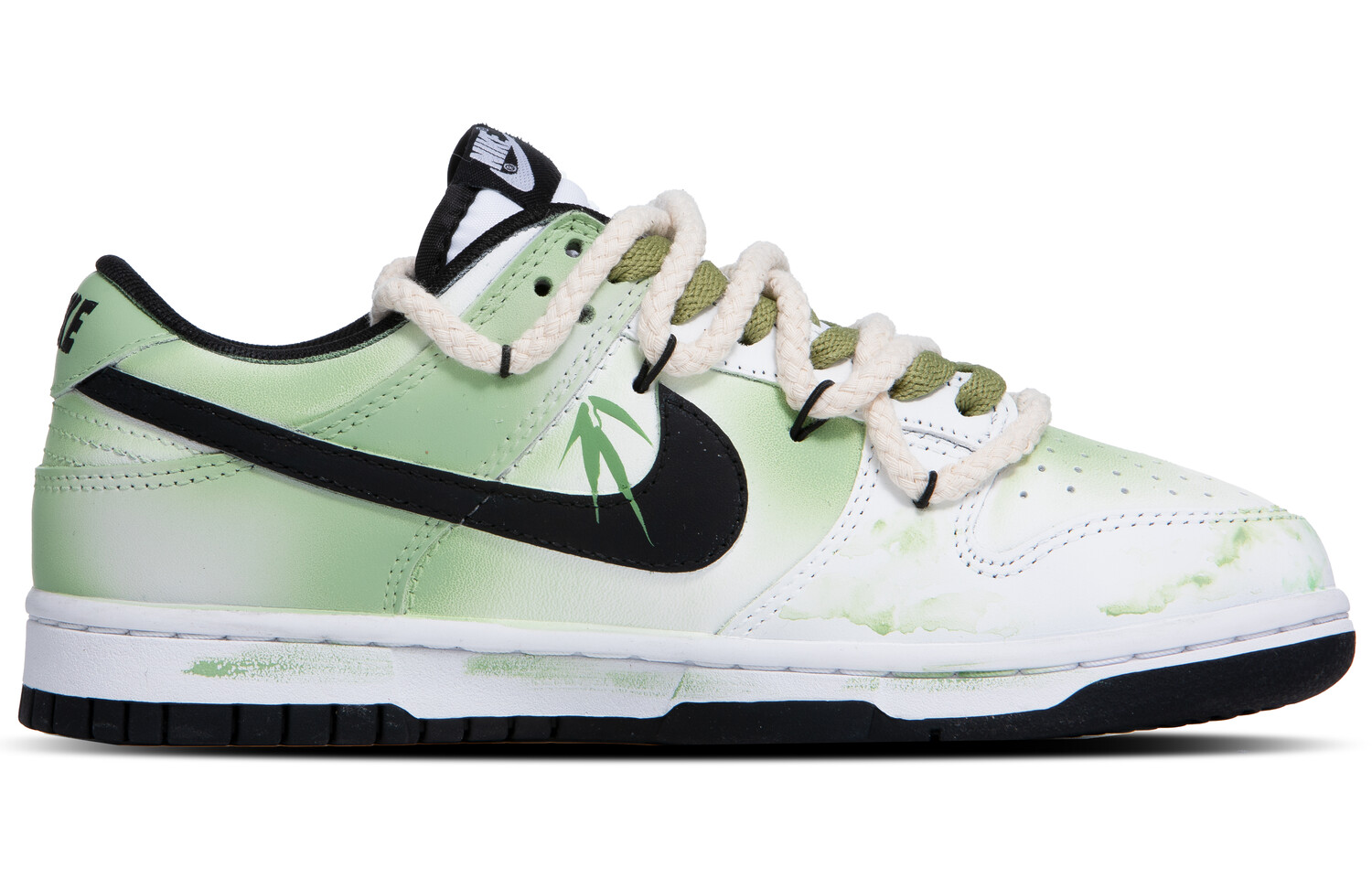 Кроссовки Nike Dunk Skateboarding Shoes Unisex Low-top White/Green/Black, светло-зеленый