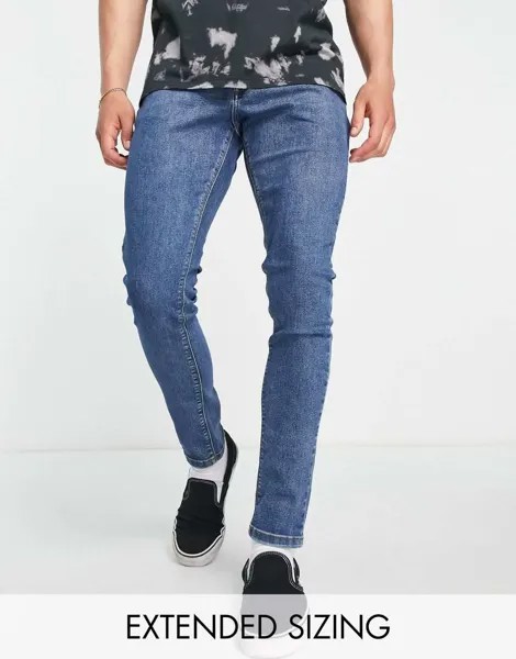Синие джинсы скинни COLLUSION x001 средней потертости