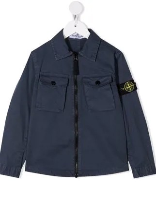 Stone Island Junior куртка-рубашка на молнии
