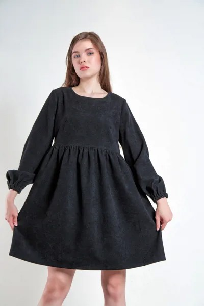 Платье женское (B) STOLNIK 055 (вельвет) (48, Горчичный)