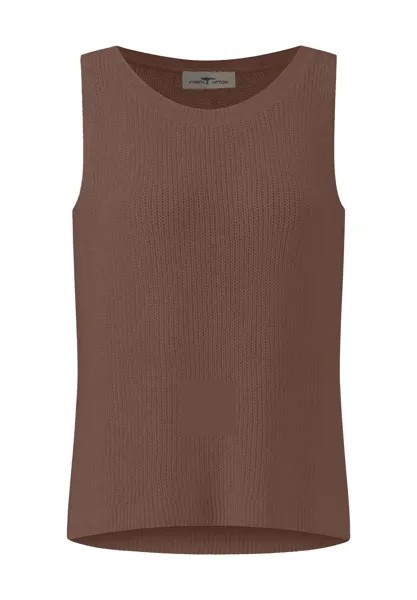 Однотонный женский топ с круглым вырезом FYNCH-HATTON, цвет Toffee Brown
