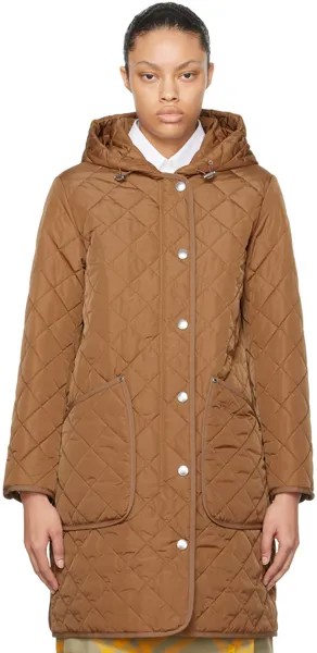 Светло-коричневое стеганое пальто Burberry