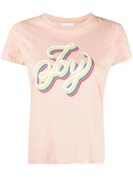 See by Chloé футболка с графичным принтом, розовый