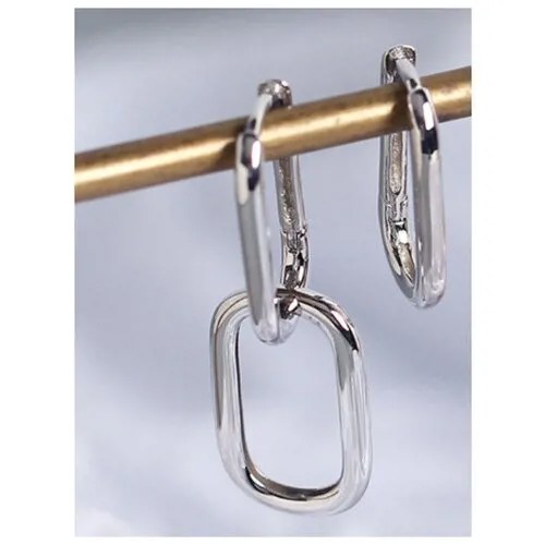 Серьги конго , серебряный