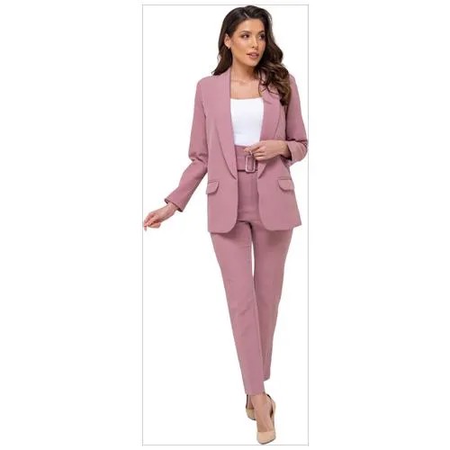 Женский классический костюм двойка, деловой, брюки с завышенной талией, прямой пиджак оверсайз, офисный, летний, весенний, белый цвет, размер 44