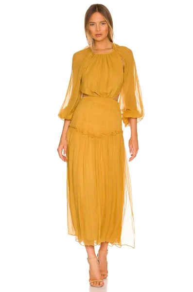 Платье Shona Joy Iris Long Sleeve Open Back, цвет Saffron