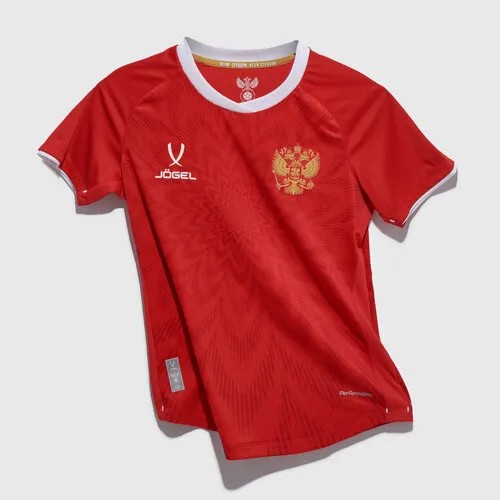 Футболка Jogel Женская игровая домашняя футболка Jogel сборной России, размер L, красный