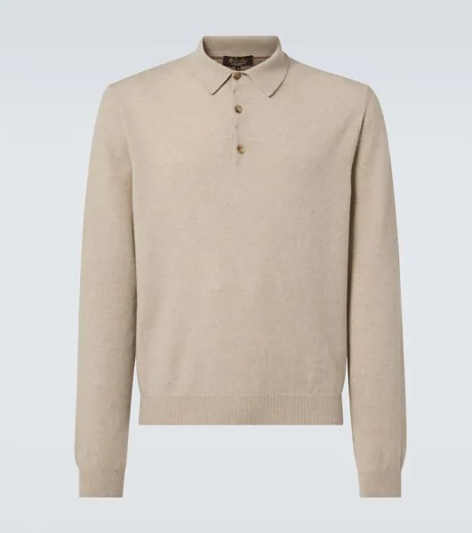 Кашемировый свитер-поло Loro Piana, цвет alabaster cream mela