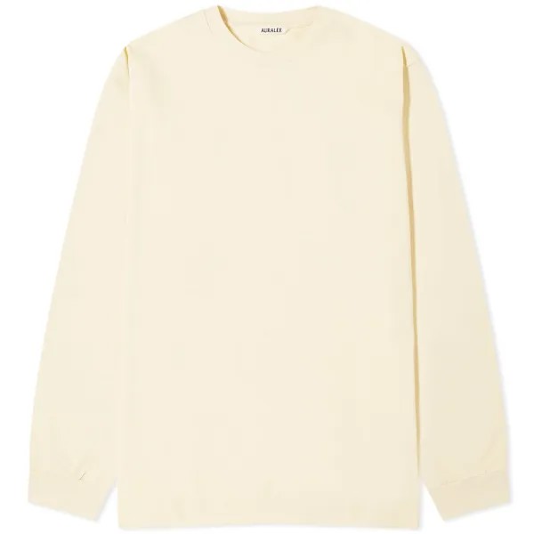 Лонгслив Auralee Luster Plaiting Long Sleeve T-Shirt, цвет Ivory