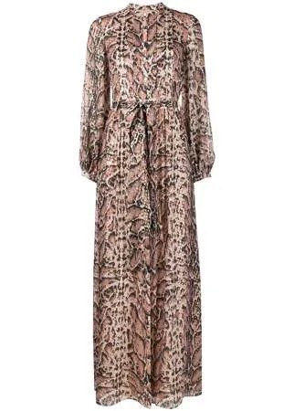 Temperley London длинное платье с принтом Ocelot