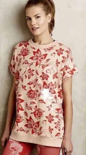 Толстовка Anthropologie Stella McCartney с цветочной вышивкой персиково-красного цвета S НОВИНКА