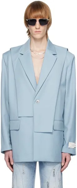 Синий пиджак с накладным элементом Feng Chen Wang