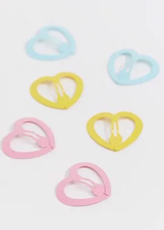 Набор из 6 заколок для волос ASOS DESIGN-Мульти