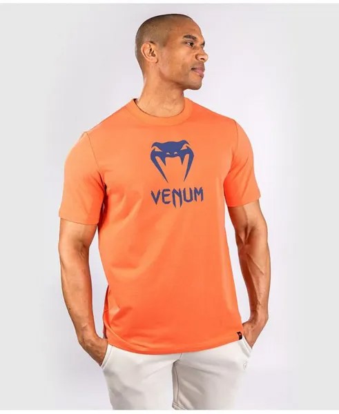 Мужская классическая футболка Venum, цвет Orange/navy blue