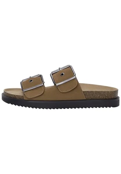 Тапочки With Buckles PULL&BEAR, коричневые