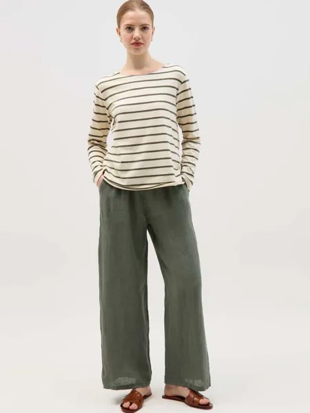 Широкие джоггеры из ткани Lino Con Coulisse Hybrid, цвет sage green