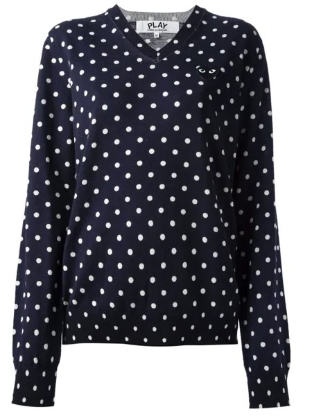 Comme Des Garçons Play polka dot sweater, синий