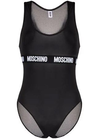 Moschino сетчатое боди с логотипом